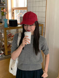 Moei round wool short sleeve knit