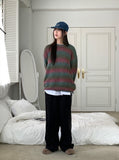 [UNISEX Wool 20] Tums Gradation Stripe Mohair Knit