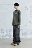 SCRIPT TYPE HENLEY NECK LONG SLEEVE