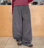 Chilkro Heart Corduroy Banding Wide Pants