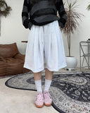 Linedine pin tuck bermuda pants