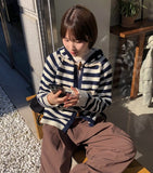 Dilbeco Duffle Hood Knit Cardigan