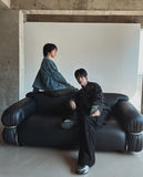 Cube diagonal cargo cotton pants