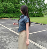 Summer Cool Short Sleeve Denim Slim Jacket