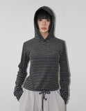 TERRY STRAP STRIPE HOODIE