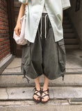[unisex] Garaki Banding Cargo Cotton Bermuda Pants