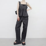 Breo denim sleeveless + denim pants set