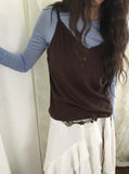 Miseka Lace Button V-Neck Sleeveless