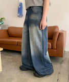 Shari Summer Washing Wide Denim Pants