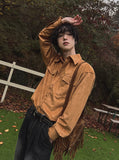Lamb western suede shirt