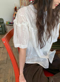 Dodo Lace Puff Short Sleeve Blouse