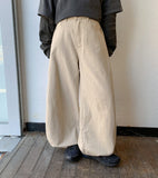 Pohind Adjust Pintuck Cotton Wide Pants