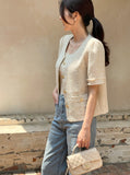 Robs Round Tweed Short Sleeve Jacket