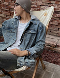 Hood washed denim jacket