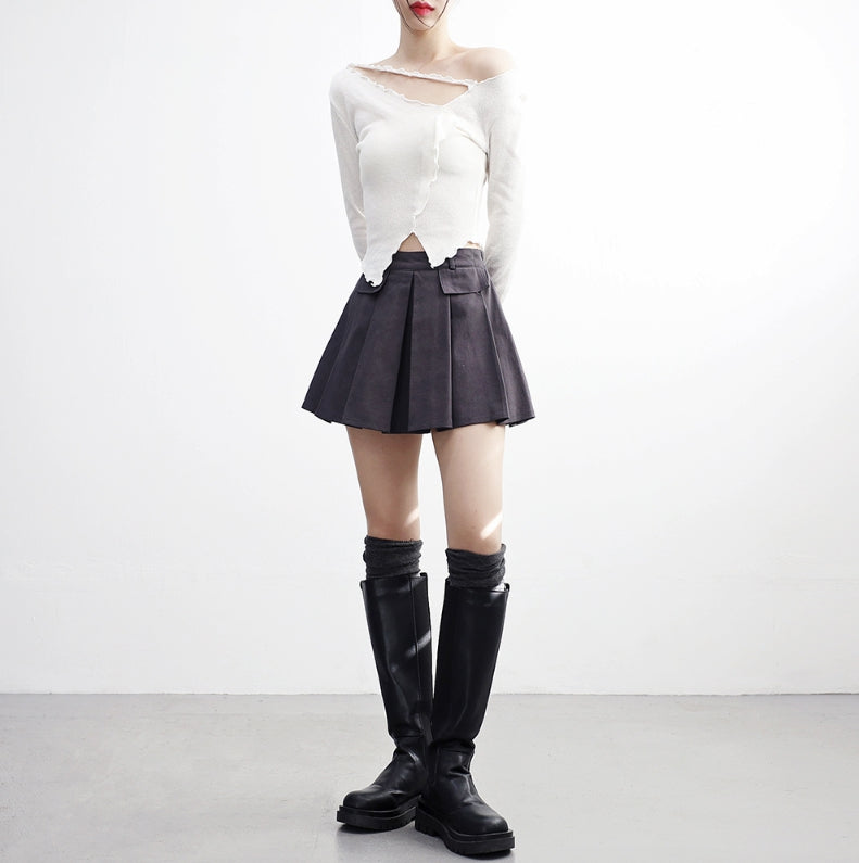 【NONCODE】Laminet pocket pleated skirt NONCODE(ノンコード) - ラミネポケットプリーツスカート
