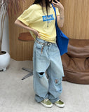 Decken Damaged Wide Denim Pants