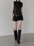 Teeth Adjust Cotton Shorts