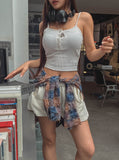 Fake button ribbed cap sleeveless (with cup)