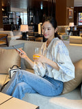 Holly Lane Flower Balloon Blouse
