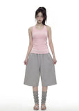 DOT CROSS Embroidery Bermuda Pants