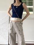 Keds Y2K Gray Pocket Cargo Cotton Pants