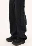 Deep solid cargo cotton pants