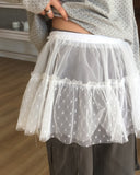 Bisso See-Through Dot Layered Tiered Skirt