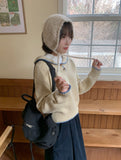 Hicody Duffel Button Collar Knit