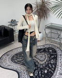 Seen Knit Muffler Cardigan SET