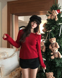 Eden Ribbon Strap Unbalanced Shoulder Ribbed Knit