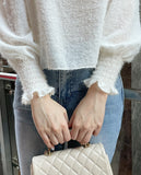 Apieu Smoke Puff Tassel Blouse