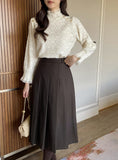 Berina brushed pleated long skirt