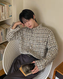 Diruin Tweed Damage Crop Shirt Jacket