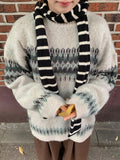Minkant Stripe Knit Muffler