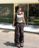 Coco Stitch Button Parachute Pants