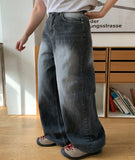Ryoko vintage washed wide denim pants