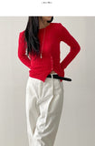 Bella Wool Slit Knit T-Shirt