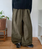 Namatsu Brushed Banding String Balloon Wide Pants