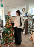 Dehena Banding Dot Velvet Skirt Pants