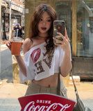 Love Leopard Crop Off Shoulder Short Sleeve