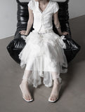 Leaf Jacquard See-through Lace Cardigan