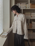 Gridin Collarless Tweed Jacket