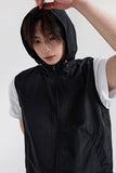 Cropped nylon hooded vest