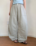 [unisex] Shiol Rivet Banding Nylon Wide Pants