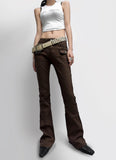 Pocket brown boot cut pt