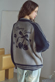 [2-WAY] Sweet Cherry Knit Zip-Up