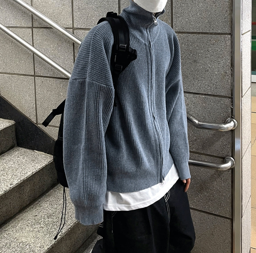【COSYHARU】Lambswool Knit Turtle Zip-up COSYHARU (コシハル) - レムズウールニットタートルジップアップ