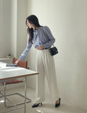 Ravet Pin Tuck Wide Slacks (Belt set)