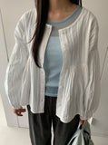 Ricalo Color See-Through Round Long Sleeve Tee