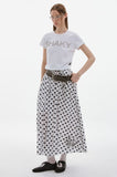 maxi dot corsage skirt
